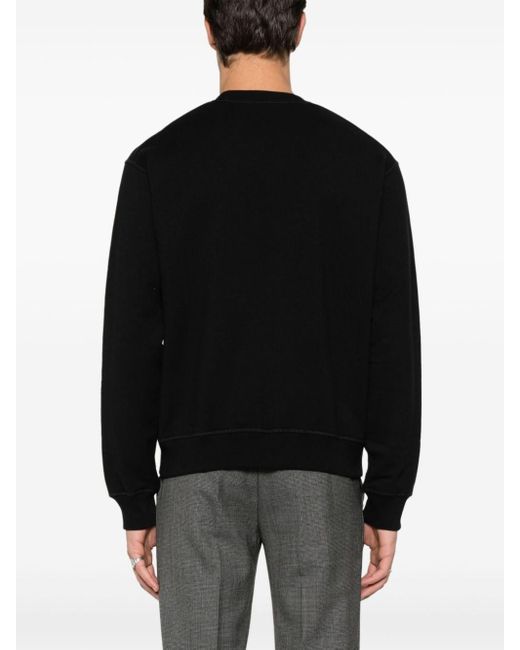 DSquared² Black Logo-patch Cotton Sweatshirt for men