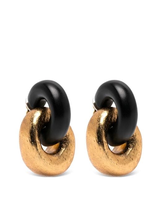 Monies Black Interlocking-Hoop Earrings