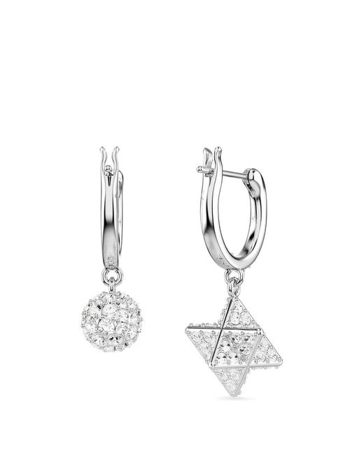 Swarovski White Dextera Geometric Embellished Earrings