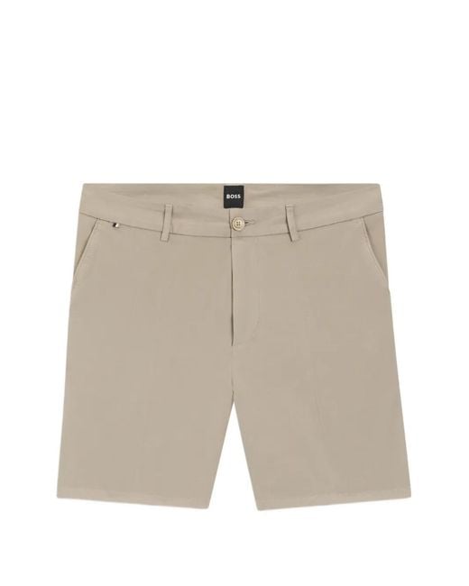 Boss White Logo-Patch Shorts for men