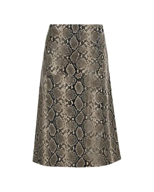 Karl Lagerfeld Natural Faux-Python Midi Skirt