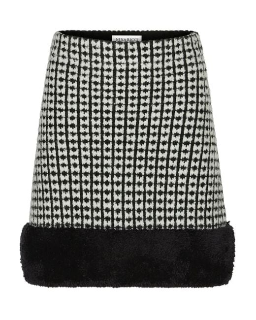 Nina Ricci Gebreide Mini-Rok Met Tweed Effect in het Black