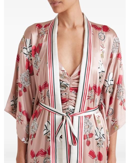 Temperley London Floral-print Silk Coat Pink