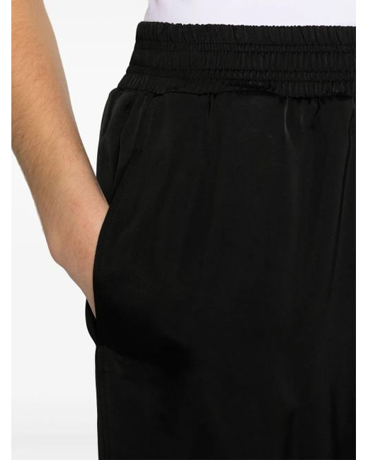 Fabiana Filippi Black Wide-Leg Satin Trousers