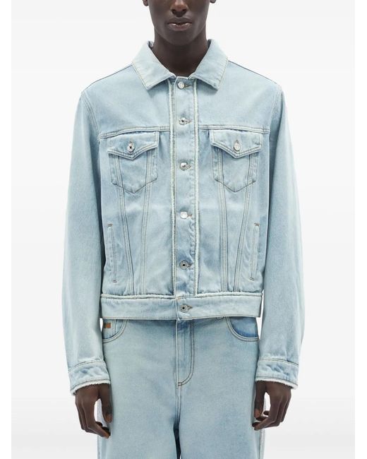 MSGM Blue Seam-Detail Denim Jacket for men