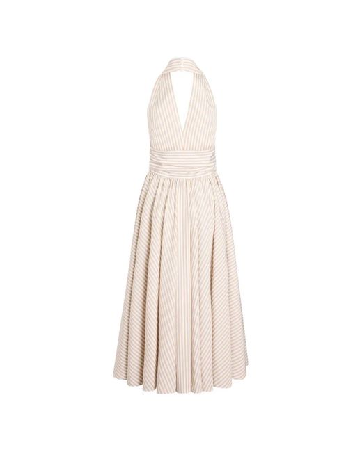 Patou White Halterneck Knot Midi Dress