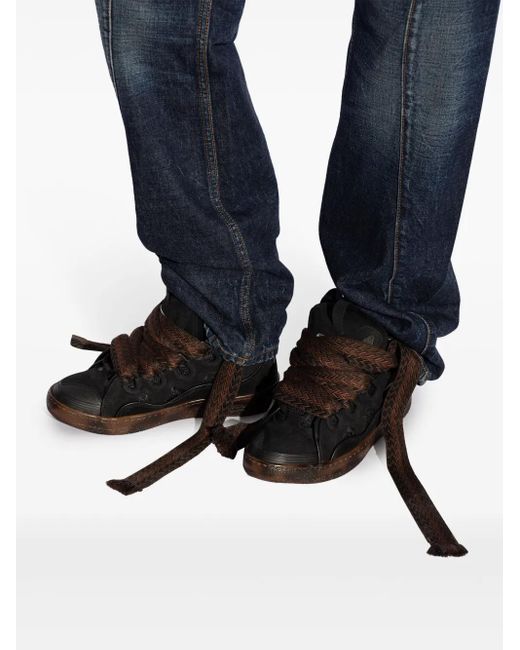 Lanvin Black Curb Lite Logo-Patch Sneakers