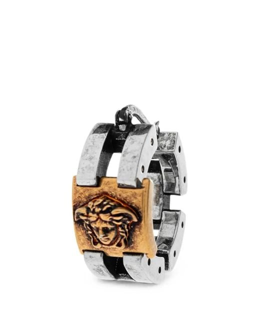 Versace Metallic Medusa Hoop Earrings