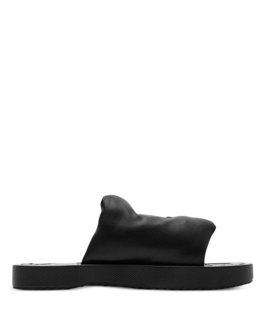 Burberry Black Ekd Slab Leather Slides