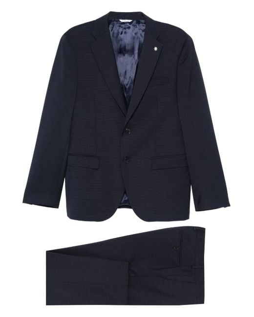 Manuel Ritz Blue Wool Single-Breasted Suit for men
