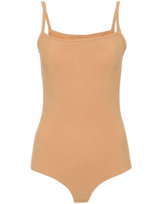 MM6 by Maison Margiela Brown Numbers-Motif Bodysuit
