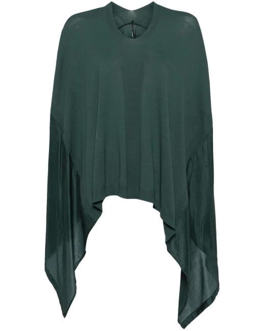 Masnada Green Draped Hi-Lo Blouse