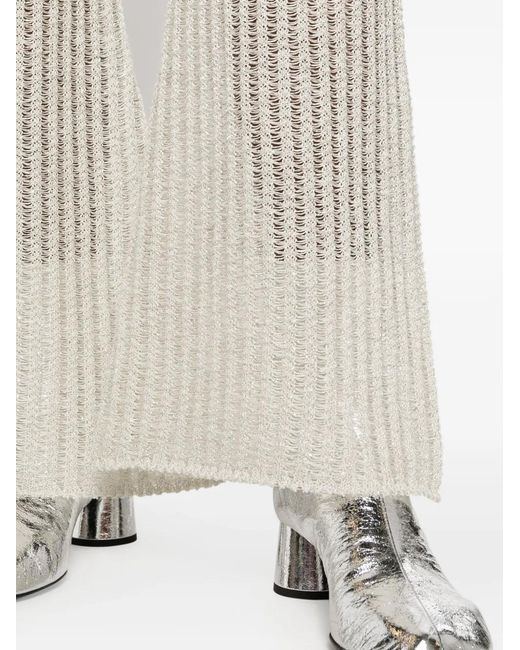 Forte_forte Gray Linen Openworked Trousers