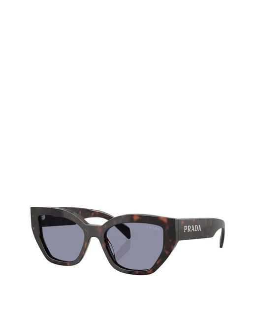 Prada Gray Geometric-Frame Sunglasses