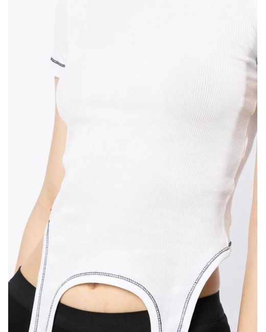 Helmut Lang White T-Shirt À Design Drapé