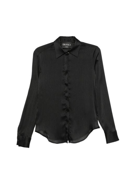 Dondup Black Curved-Hem Shirt