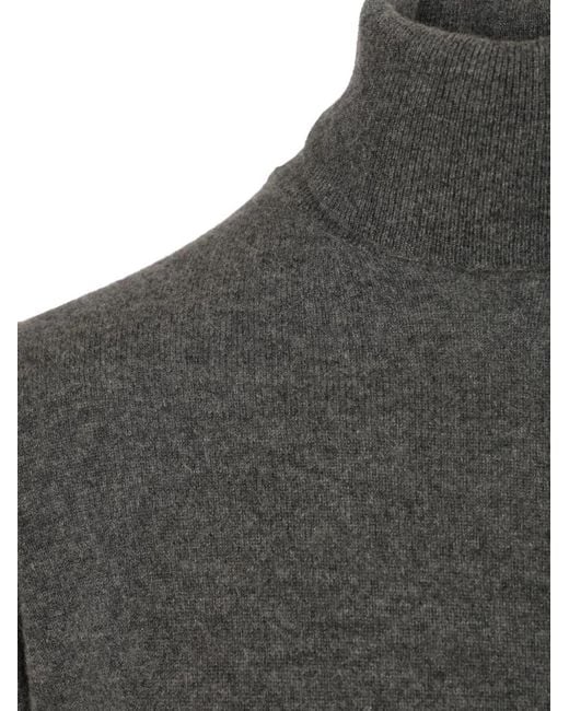 Al Duca D'aosta Gray Ribbed-Trim Sweater for men