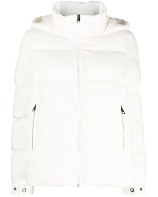 Kiton Quilted Hooded Jacket in het White