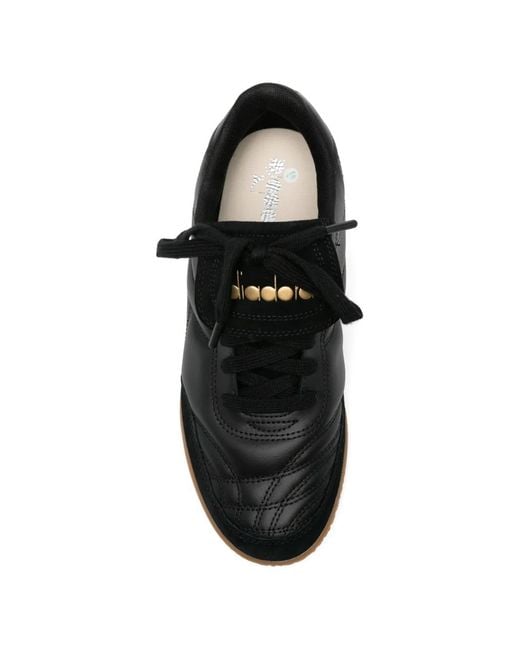 Diadora Black Lace-Up Sneakers for men