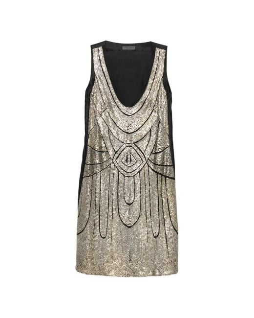 Alberta Ferretti Black Sequin-Embellished Mini Dress