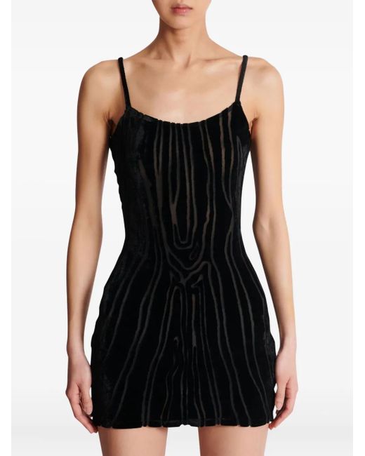 Balmain Korte Jurk Met Spaghettibandjes in het Black