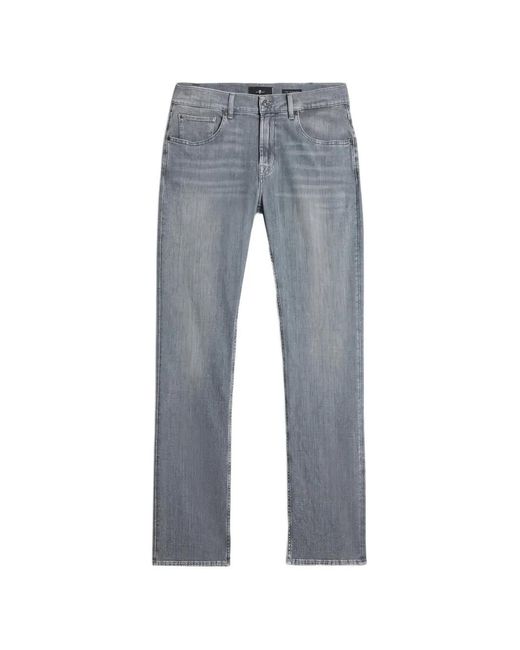 7 For All Mankind Blue Slimmy Tapered Jeans for men