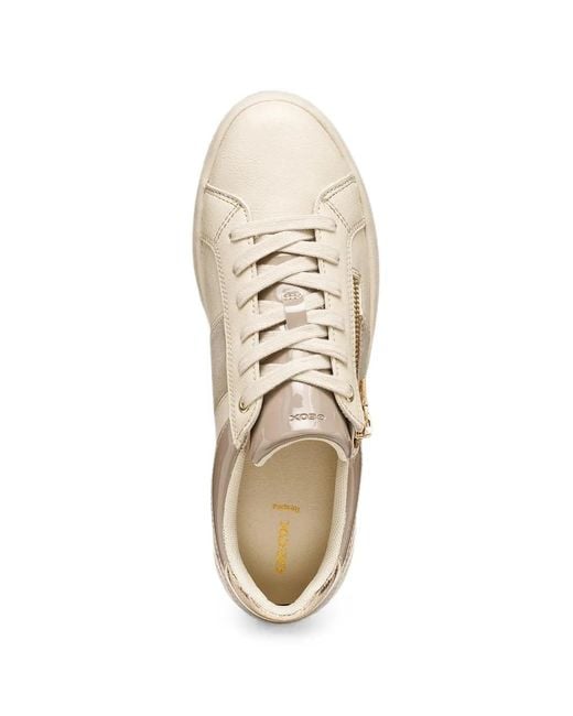 Geox Natural Zip-Detail Panelled Sneakers