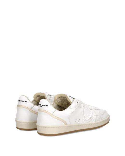 Philippe Model White Pgal Perforated Leather Sneakers
