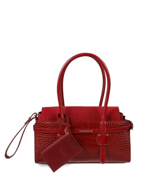 DSquared² Red Logo-Plaque Tote Bag