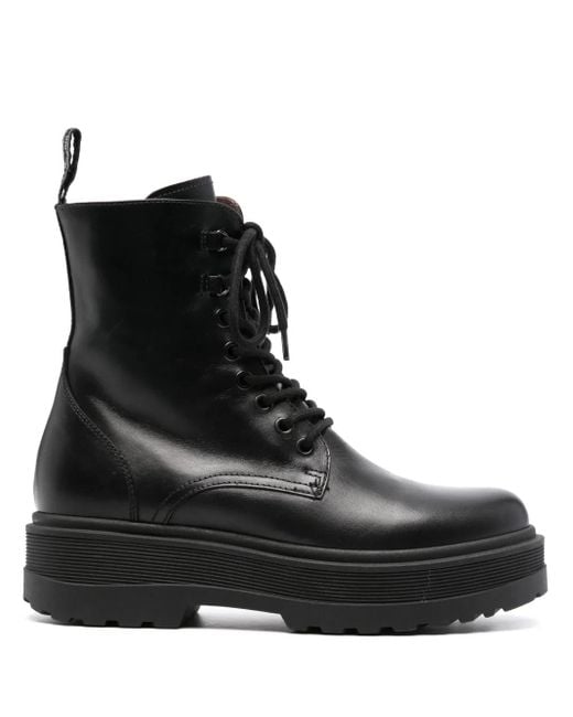 Nero Giardini Black Calf-Length Leather Boots