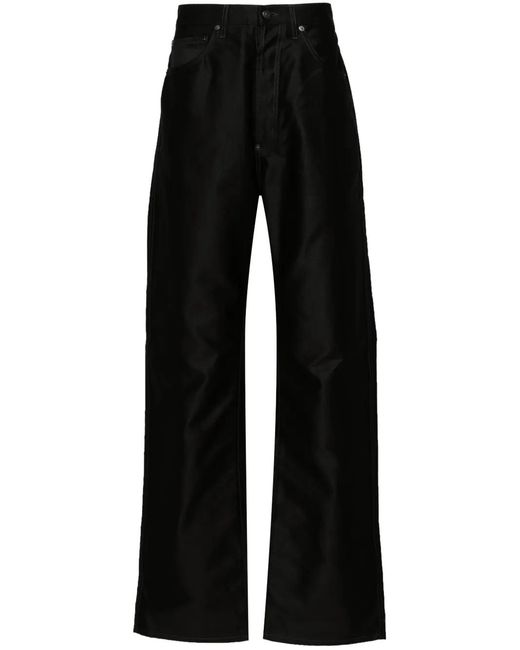 Maison Margiela Black Four Stitch-Logo Trousers for men