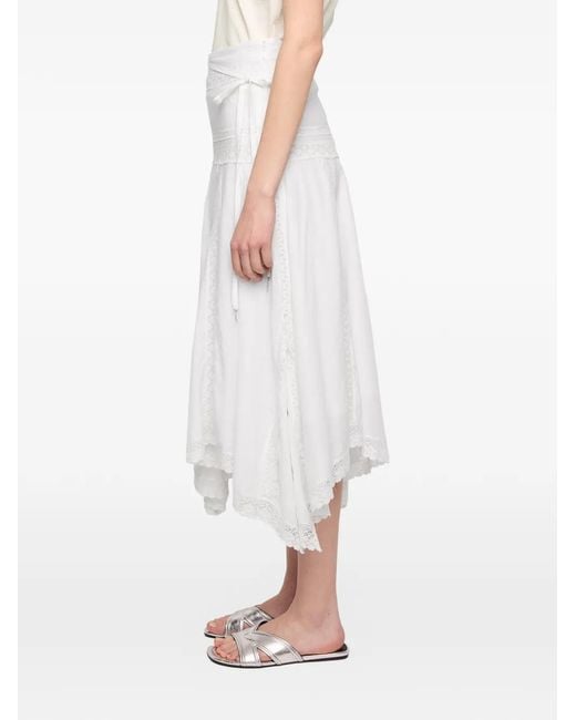 Zadig & Voltaire White Jetro Asymmetric Skirt