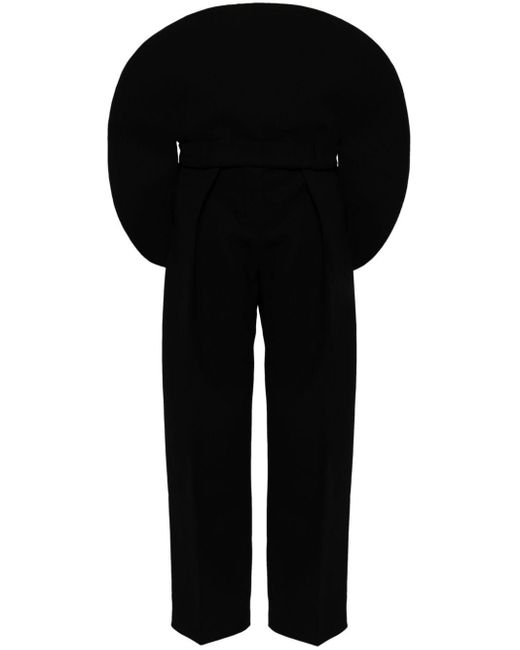 Jacquemus Black Oversized-appliqué Straight-leg Trousers