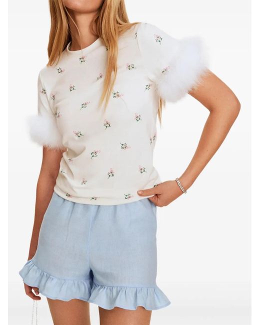 Sleeper Blue Cha Cha Ruffled-Hem Shorts Set