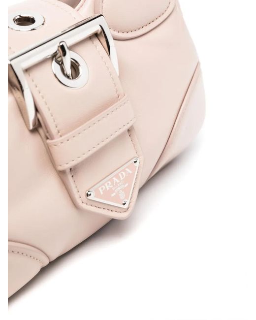 Prada Pink Triangle-Logo Tote Bag