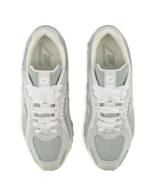 New Balance White Logo Suede Sneakers