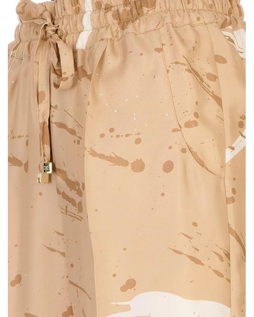 Kiton Natural Paint-Splatter Drawstring Trousers