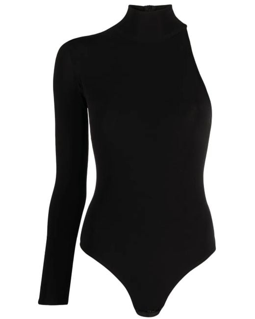 Atu Body Couture Black One-Sleeve Stretch-Jersey Bodysuit