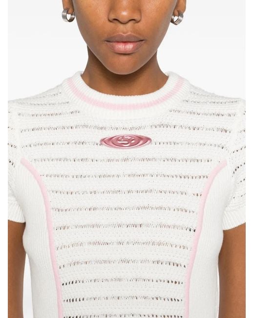 Casablanca White Trim Knit Top