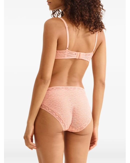 Eres Pink Aérienne Floral Lace Briefs