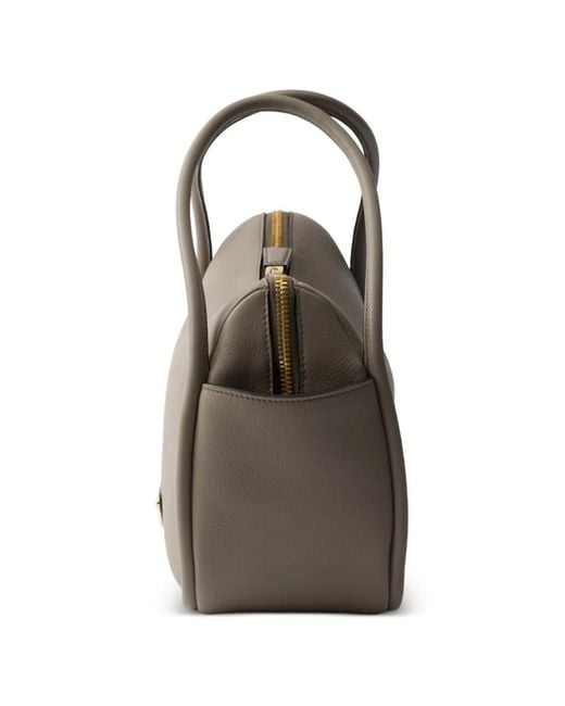 Prada Gray Darling Leather Handbag