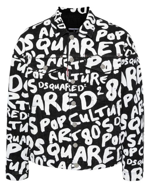 DSquared² Black D2 Pop 80's Denim Jacket for men