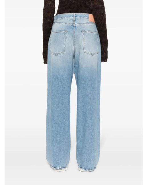 Acne Blue High-Rise Wide-Leg Jeans
