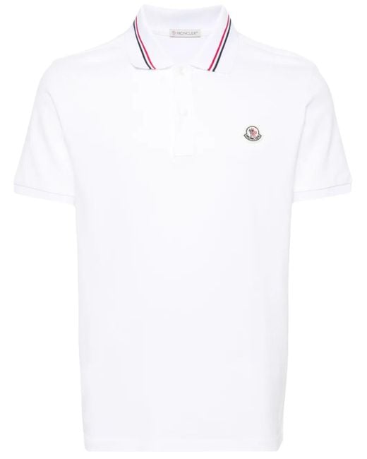 Moncler White Ss Polo for men
