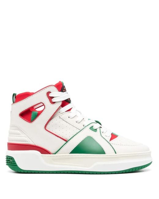Just Don Natural Panelled Leather Sneakers for men