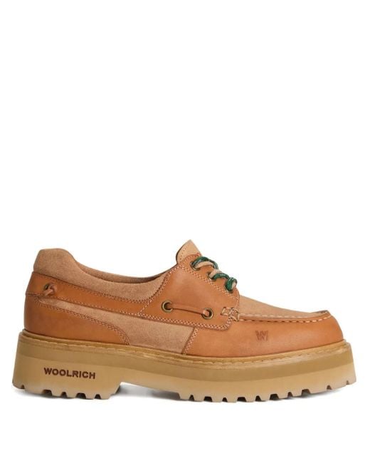 Woolrich プラットフォーム デッキシューズ Brown