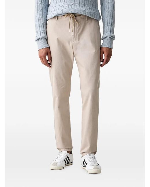 Joop! Natural Drawstring-Waist Logo-Patch Trousers for men