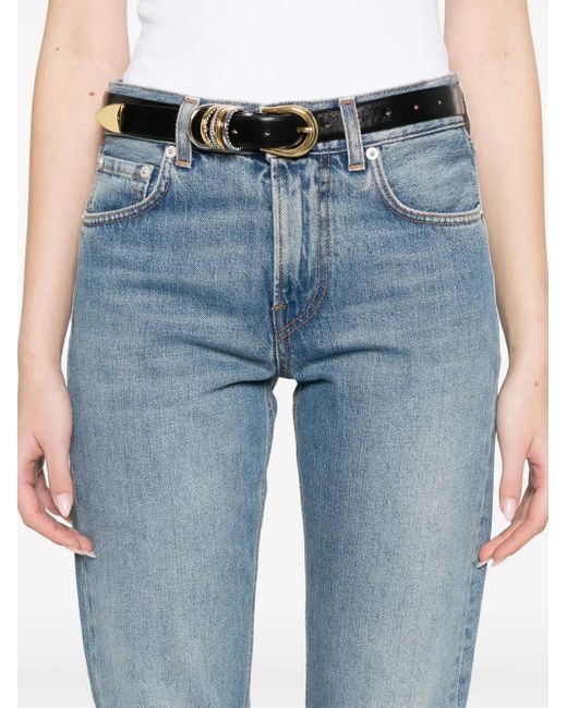 Haikure Blue Logo-Patch Jeans