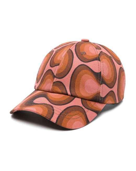 Dries Van Noten Orange Geometric-print Cotton Baseball Cap for men