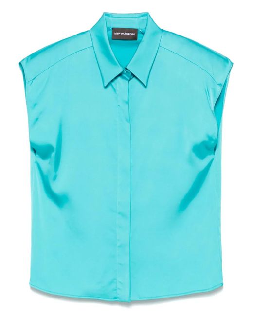 Camicia Con Finitura Satinata di MVP WARDROBE in Blue